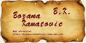 Božana Kamatović vizit kartica